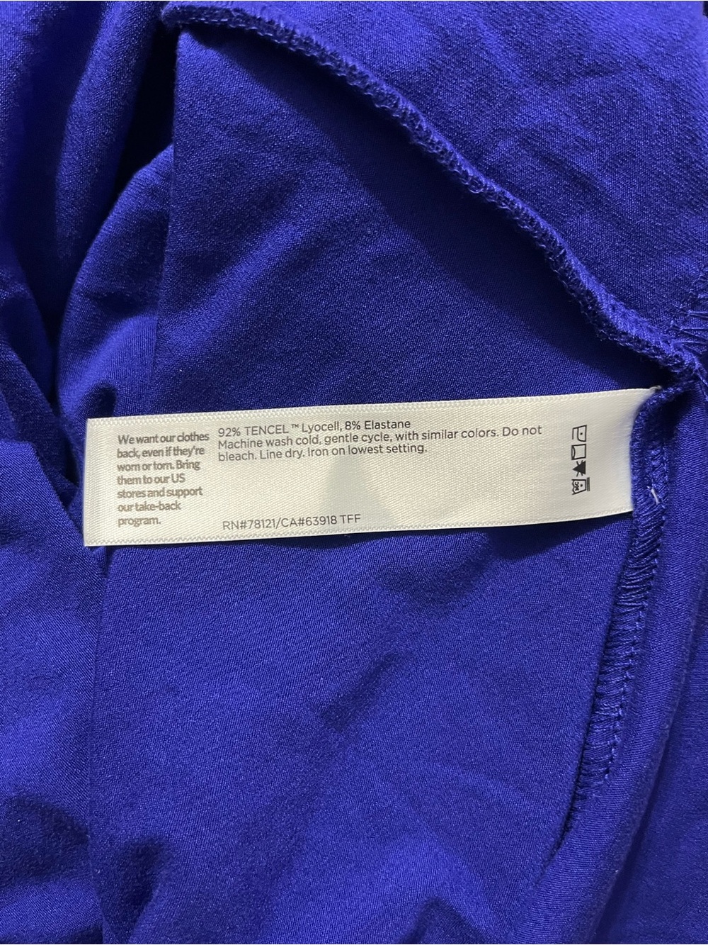 Eileen Fisher 2 Pocket Blue Dress Sz M - Picture 5 of 5